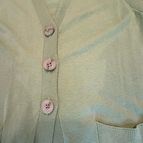 Cullen Mint Green Sleeveless Cotton/Cashmere Tunic Cardigan Size Large MSRP $149 - Picture 4 of 10